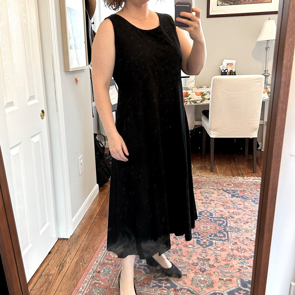 Eileen Fisher Black Scoop Neck Dress